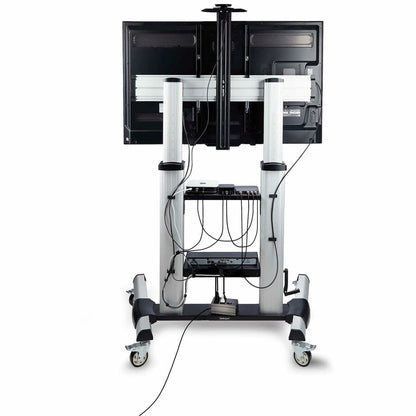 Alternate-Image2 Image for StarTech.com Rolling TV Cart/Stand On Wheels, For 60-100inch Flat Screens and 220lb, Height Adjustable Mobile Trolley Mount/Portable Stand