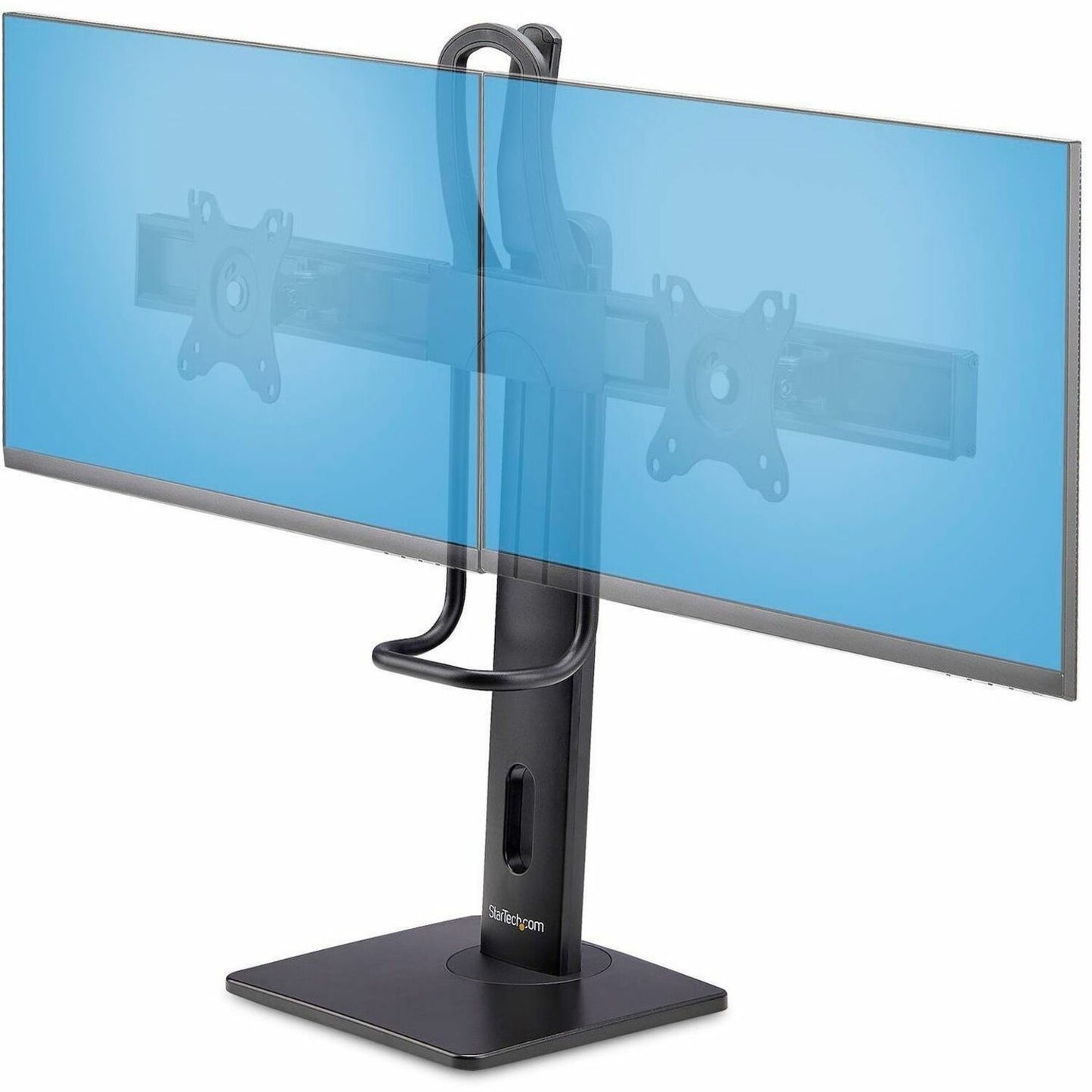 Main Image for StarTech.com Crossbar Dual Monitor Desk Stand For 27inch Screens, Max Cap 26.4lb, VESA Mount 75x75/100x100, Toolless Height Adjustment