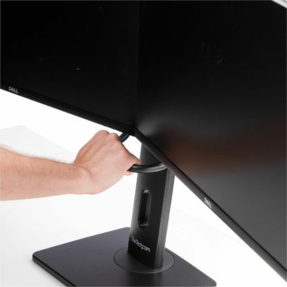 Alternate-Image4 Image for StarTech.com Crossbar Dual Monitor Desk Stand For 27inch Screens, Max Cap 26.4lb, VESA Mount 75x75/100x100, Toolless Height Adjustment