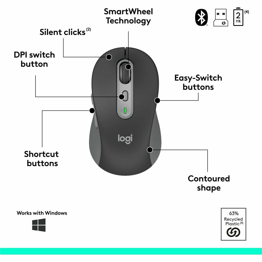 Alternate-Image6 Image for Logitech Signature Slim MK955 Combo for Business, Copilot Edition, Wireless Keyboard and Mouse, Graphite