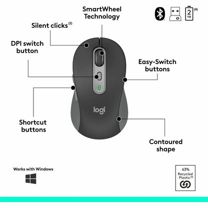 Alternate-Image6 Image for Logitech Signature Slim MK955 Combo for Business, Copilot Edition, Wireless Keyboard and Mouse, Graphite