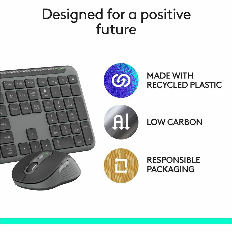 Alternate-Image9 Image for Logitech Signature Slim MK955 Combo for Business, Copilot Edition, Wireless Keyboard and Mouse, Graphite