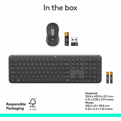 Alternate-Image10 Image for Logitech Signature Slim MK955 Combo for Business, Copilot Edition, Wireless Keyboard and Mouse, Graphite