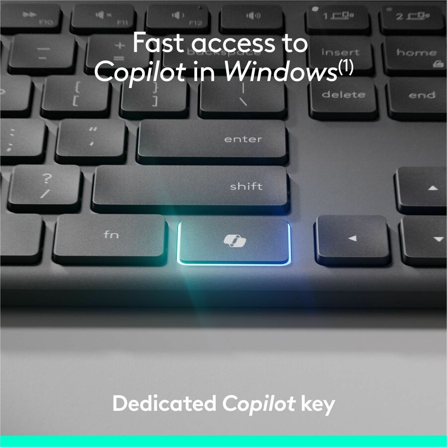 Alternate-Image1 Image for Logitech Signature Slim MK955 Combo for Business, Copilot Edition, Wireless Keyboard and Mouse, Graphite