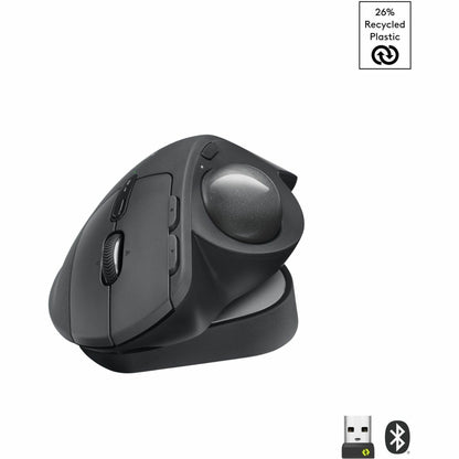 Main Image for Logitech MX Ergo S Plus Advanced Wireless Trackball Mouse, USB-C Rechargeable Wireless Ergonomic Mouse With Bluetooth and Encrypted Dongle, 6 Programmable Buttons, for PC/Mac (Graphite)