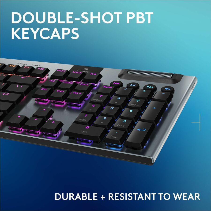 Alternate-Image7 Image for Logitech G915 X LIGHTSPEED Low-Profile Wireless Gaming Keyboard, Double-Shot PBT Keycaps, Fully Programmable Keys, RGB Backlighting, Sleek Aluminum Finishing, GL Red Linear Switches - PC/Mac
