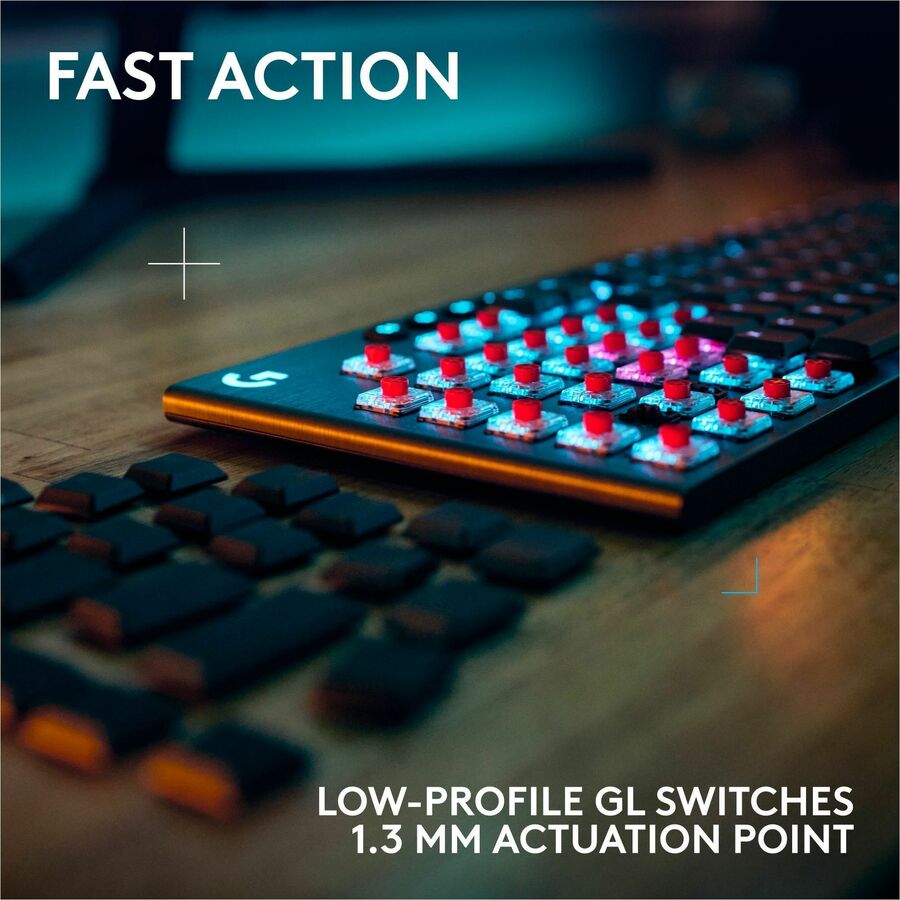 Alternate-Image3 Image for Logitech G915 X LIGHTSPEED Low-Profile Wireless Gaming Keyboard, Double-Shot PBT Keycaps, Fully Programmable Keys, RGB Backlighting, Sleek Aluminum Finishing, GL Brown Tactile Switches - PC/Mac
