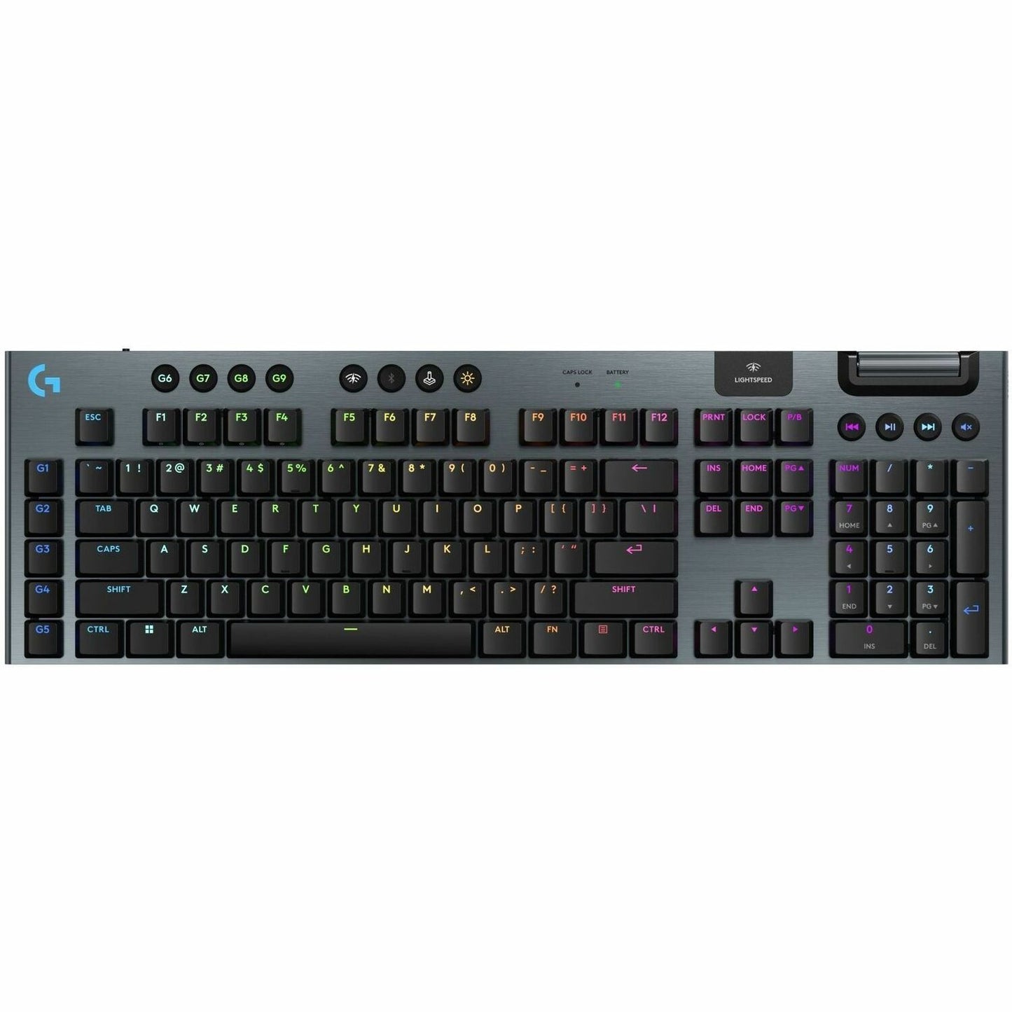 Main Image for Logitech G915 X LIGHTSPEED Low-Profile Wireless Gaming Keyboard, Double-Shot PBT Keycaps, Fully Programmable Keys, RGB Backlighting, Sleek Aluminum Finishing, GL Blue Clicky Switches - PC/Mac