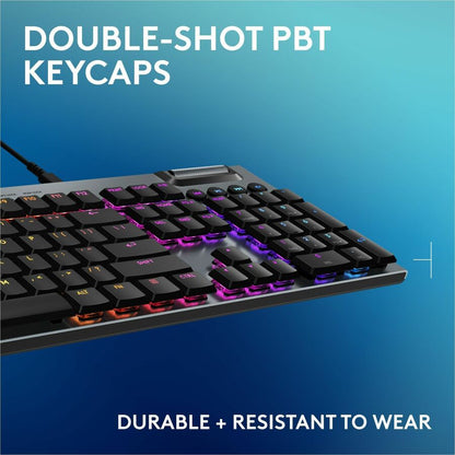 Alternate-Image6 Image for Logitech G915 X Low-Profile Wired Mechanical Gaming Keyboard, Double-Shot PBT Keycaps, Fully Programmable Keys, RGB Lighting, Aluminum Finish, GL Red Linear Switches - PC/Mac