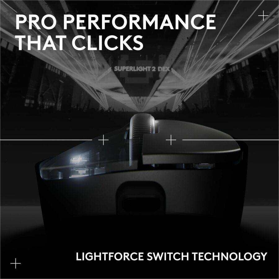 Alternate-Image6 Image for Logitech G PRO X SUPERLIGHT 2 DEX LIGHTSPEED Wireless Gaming Mouse, 60g Pro-Grade Lightweight Mouse With 5 Programmable Buttons, 32k DPI Sensor, USB-C Charging, for PC/Mac - Black