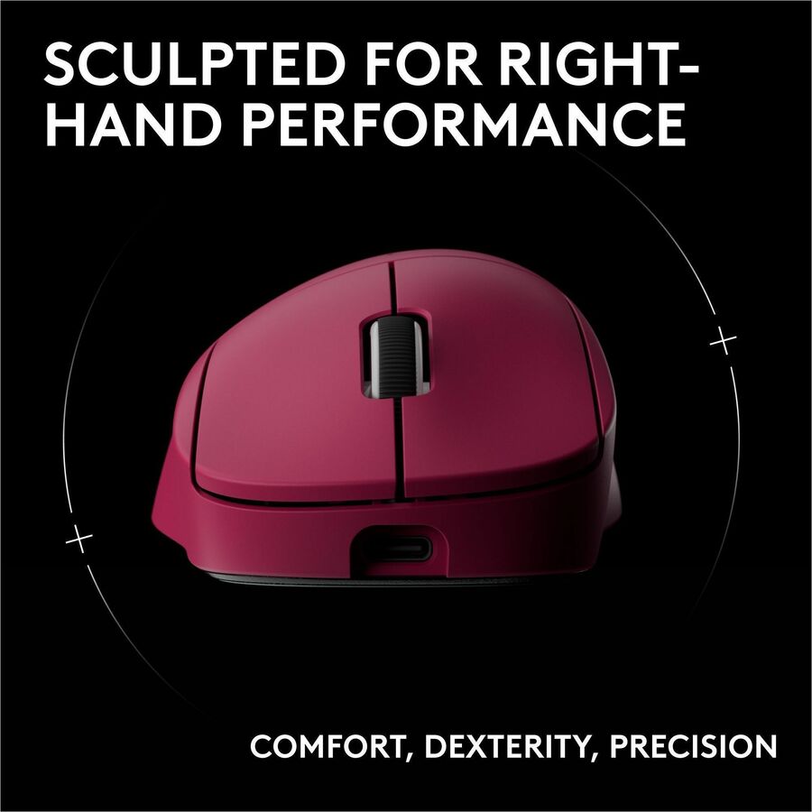Alternate-Image1 Image for Logitech G PRO X SUPERLIGHT 2 DEX LIGHTSPEED Wireless Gaming Mouse, 60g Pro-Grade Lightweight Mouse With 5 Programmable Buttons, 32k DPI Sensor, USB-C Charging, for PC/Mac - Magenta