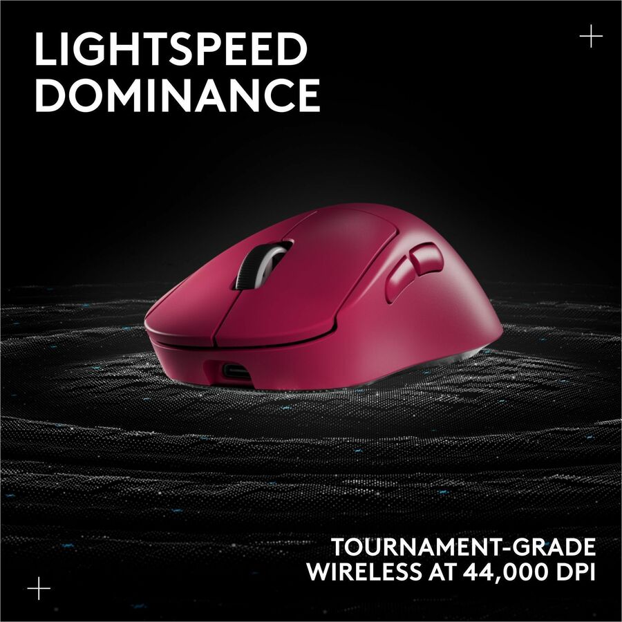 Alternate-Image4 Image for Logitech G PRO X SUPERLIGHT 2 DEX LIGHTSPEED Wireless Gaming Mouse, 60g Pro-Grade Lightweight Mouse With 5 Programmable Buttons, 32k DPI Sensor, USB-C Charging, for PC/Mac - Magenta
