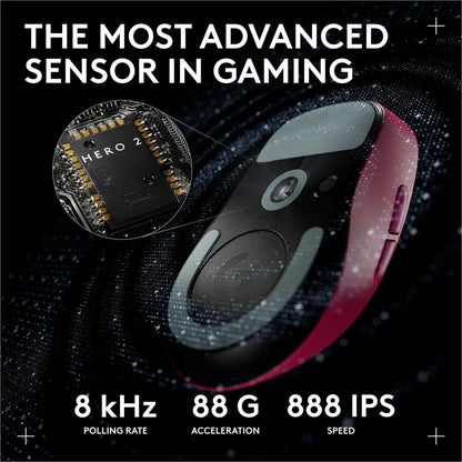 Alternate-Image3 Image for Logitech G PRO X SUPERLIGHT 2 DEX LIGHTSPEED Wireless Gaming Mouse, 60g Pro-Grade Lightweight Mouse With 5 Programmable Buttons, 32k DPI Sensor, USB-C Charging, for PC/Mac - Magenta