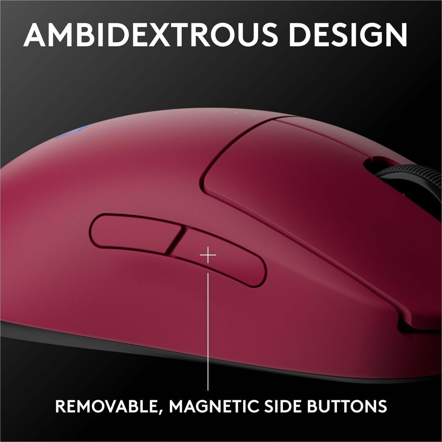 Alternate-Image1 Image for Logitech G PRO 2 LIGHTSPEED Wireless Gaming Mouse, Right- or Left-Handed Mouse with up to 4 Customizable and Switchable Magnetic Side Buttons, 32k DPI Sensor, USB-C Charging, for PC/Mac - Magenta