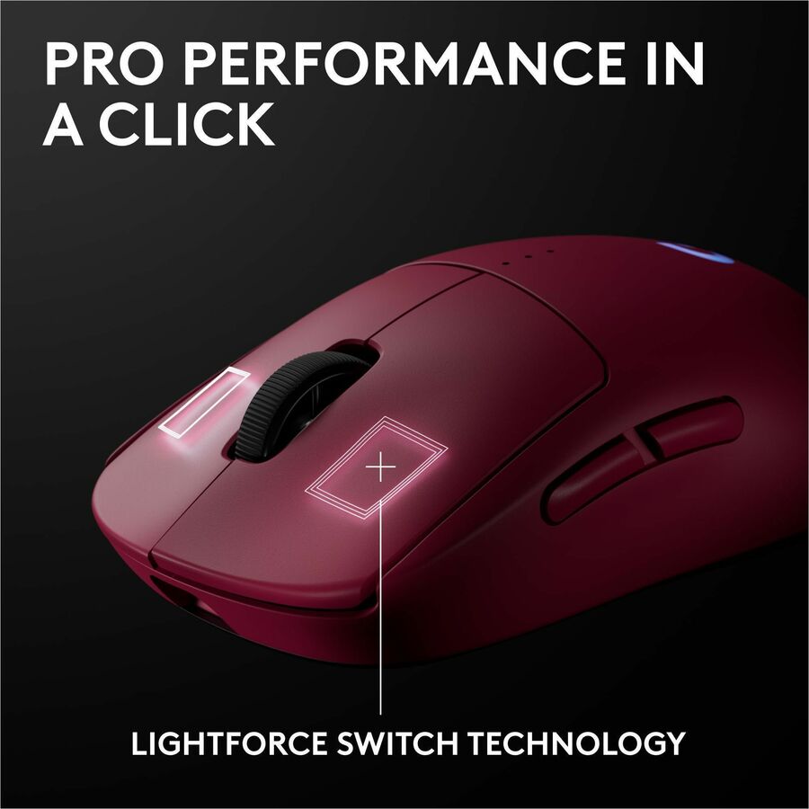 Alternate-Image6 Image for Logitech G PRO 2 LIGHTSPEED Wireless Gaming Mouse, Right- or Left-Handed Mouse with up to 4 Customizable and Switchable Magnetic Side Buttons, 32k DPI Sensor, USB-C Charging, for PC/Mac - Magenta