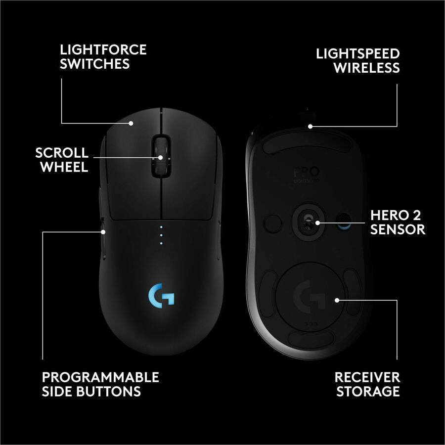 Alternate-Image5 Image for Logitech G PRO 2 LIGHTSPEED Wireless Gaming Mouse, Right- or Left-Handed Mouse with up to 4 Customizable and Switchable Magnetic Side Buttons, 32k DPI Sensor, Black