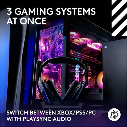 Alternate-Image1 Image for Logitech G Astro A50 LIGHTSPEED Wireless Gaming Headset + Base Station (Gen 5), PRO-G GRAPHENE, 3-System Switching, USB-C to Xbox, PS5, PC/Mac or Nintendo Switch, Bluetooth - Black
