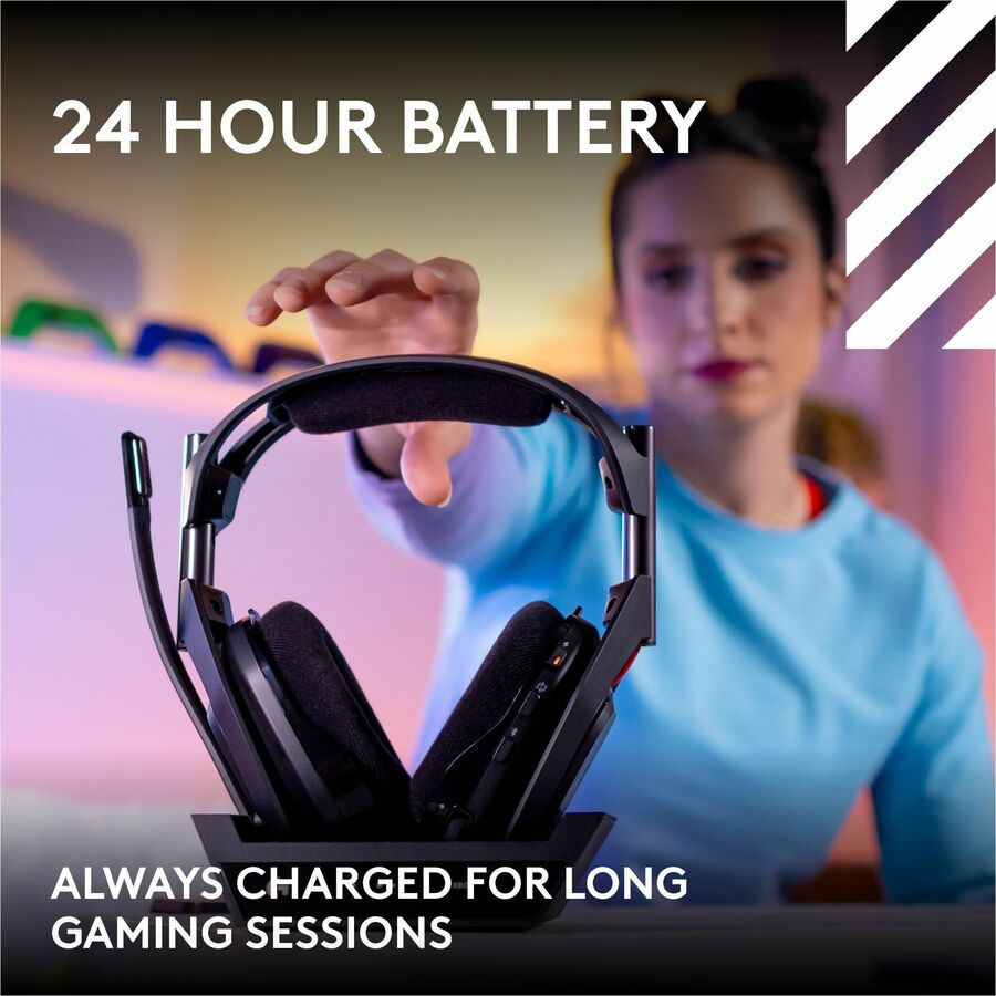 Alternate-Image7 Image for Logitech G Astro A50 LIGHTSPEED Wireless Gaming Headset + Base Station (Gen 5), PRO-G GRAPHENE, 3-System Switching, USB-C to Xbox, PS5, PC/Mac or Nintendo Switch, Bluetooth - Black