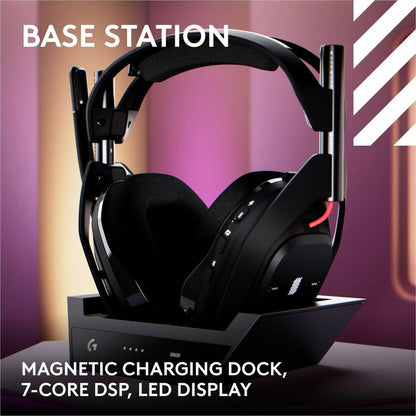 Alternate-Image9 Image for Logitech G Astro A50 LIGHTSPEED Wireless Gaming Headset + Base Station (Gen 5), PRO-G GRAPHENE, 3-System Switching, USB-C to Xbox, PS5, PC/Mac or Nintendo Switch, Bluetooth - Black