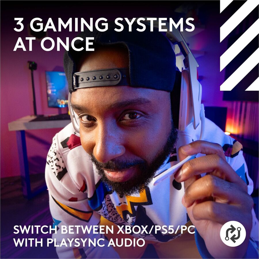 Alternate-Image1 Image for Logitech G Astro A50 LIGHTSPEED Wireless Gaming Headset + Base Station (Gen 5), PRO-G GRAPHENE, 3-System Switching, USB-C to Xbox, PS5, PC/Mac or Nintendo Switch, Bluetooth - White