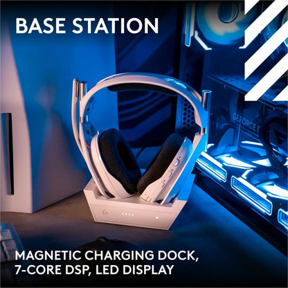 Alternate-Image9 Image for Logitech G Astro A50 LIGHTSPEED Wireless Gaming Headset + Base Station (Gen 5), PRO-G GRAPHENE, 3-System Switching, USB-C to Xbox, PS5, PC/Mac or Nintendo Switch, Bluetooth - White