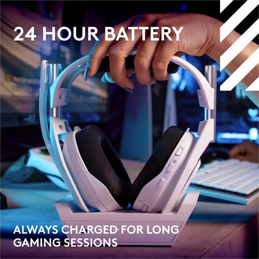 Alternate-Image7 Image for Logitech G Astro A50 LIGHTSPEED Wireless Gaming Headset + Base Station (Gen 5), PRO-G GRAPHENE, 3-System Switching, USB-C to Xbox, PS5, PC/Mac or Nintendo Switch, Bluetooth - White
