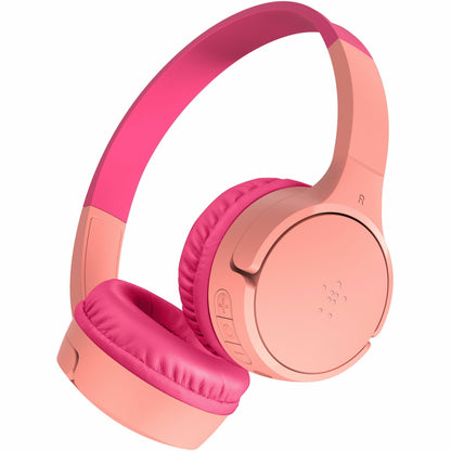 Main Image for Belkin Wireless Bluetooth On-Ear Headphones for Kids w/ Mic - 85dB Limit - w/ USB-C Cable - Headset - Pink