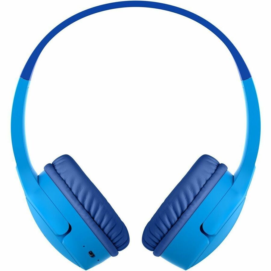 Front Image for Belkin Wireless Bluetooth On-Ear Headphones for Kids w/ Mic - 85dB Limit - w/ USB-C Cable - Headset - Blue