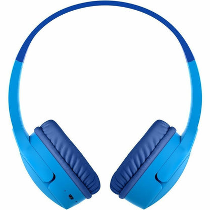Front Image for Belkin Wireless Bluetooth On-Ear Headphones for Kids w/ Mic - 85dB Limit - w/ USB-C Cable - Headset - Blue