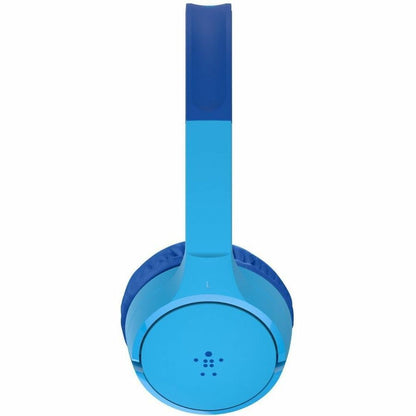 Left Image for Belkin Wireless Bluetooth On-Ear Headphones for Kids w/ Mic - 85dB Limit - w/ USB-C Cable - Headset - Blue