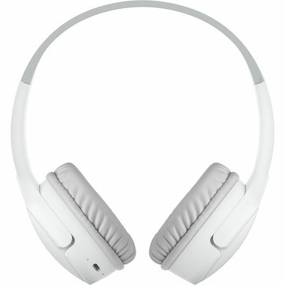 Rear Image for Belkin Wireless Bluetooth On-Ear Headphones for Kids w/ Mic - 85dB Limit - w/ USB-C Cable - Headset - White