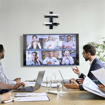 Life-Style Image for StarTech.com Dual Floating Wall-Mounted AV Shelves, Adjustable Height Shelf For Under TV A/V Equipment, Black Tempered Glass Shelves