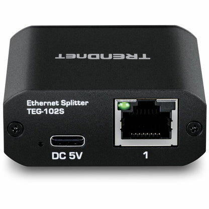 Alternate-Image2 Image for TRENDnet 2-Port Gigabit Splitter with USB Type C Power, TEG-102S, Splits One Network Connection Into Two, Ethernet Splitter, USB Type C Power Cable Included, NDAA & TAA Compliant