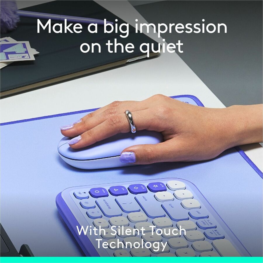 Alternate-Image3 Image for Logitech POP Mouse, Compact and Portable Wireless Bluetooth Mouse With Programmable Buttons and Quiet Clicks, Easy-Switch Between up to 3 Devices, Lilac