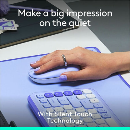 Alternate-Image3 Image for Logitech POP Mouse, Compact and Portable Wireless Bluetooth Mouse With Programmable Buttons and Quiet Clicks, Easy-Switch Between up to 3 Devices, Lilac