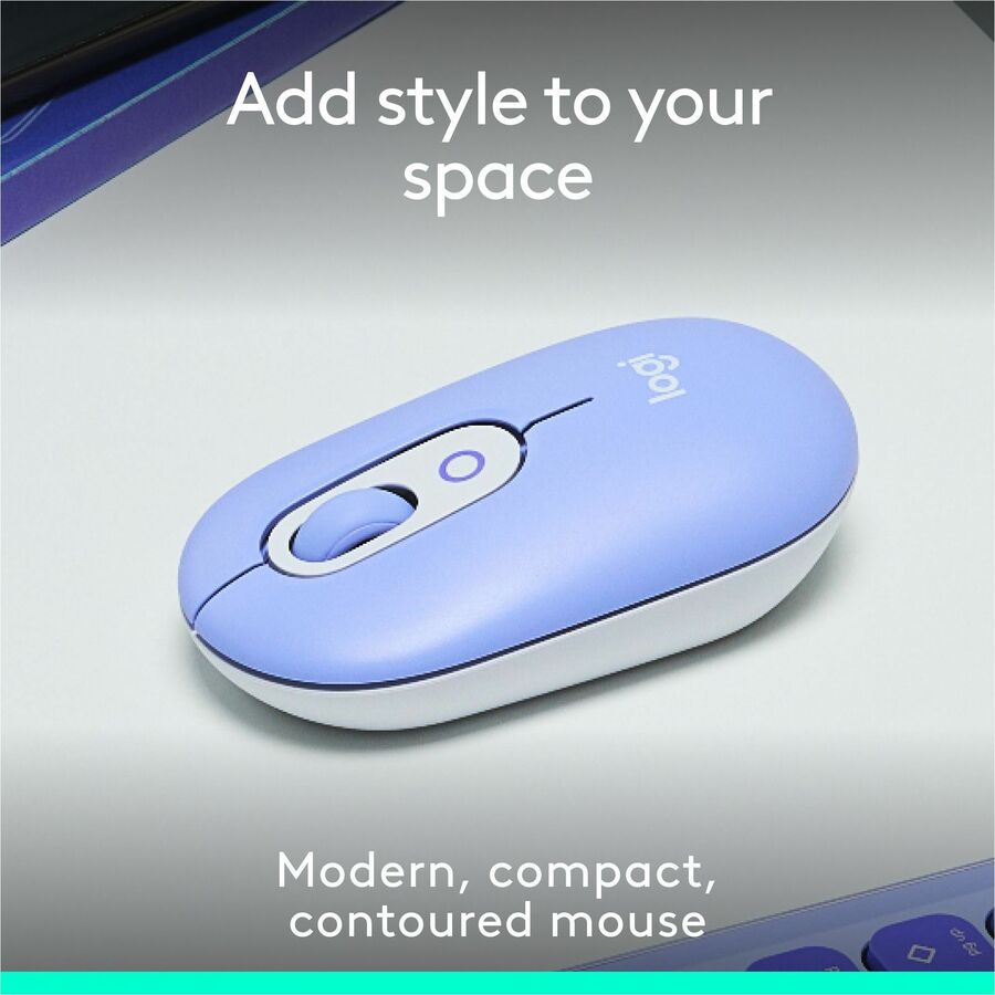Alternate-Image1 Image for Logitech POP Mouse, Compact and Portable Wireless Bluetooth Mouse With Programmable Buttons and Quiet Clicks, Easy-Switch Between up to 3 Devices, Lilac