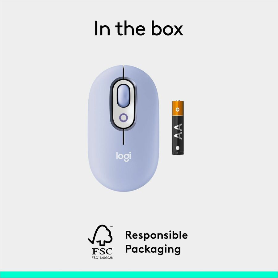 Alternate-Image9 Image for Logitech POP Mouse, Compact and Portable Wireless Bluetooth Mouse With Programmable Buttons and Quiet Clicks, Easy-Switch Between up to 3 Devices, Lilac