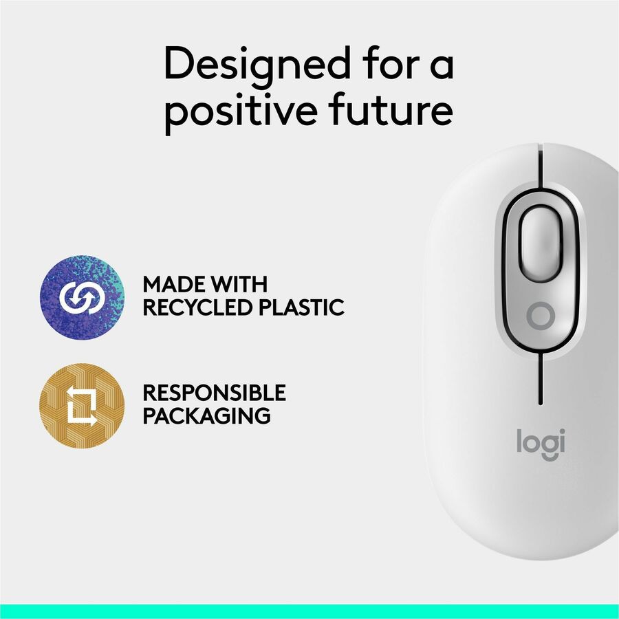 Alternate-Image10 Image for Logitech POP Mouse, Compact and Portable Wireless Bluetooth Mouse With Programmable Buttons and Quiet Clicks, Easy-Switch Between up to 3 Devices, Off-White