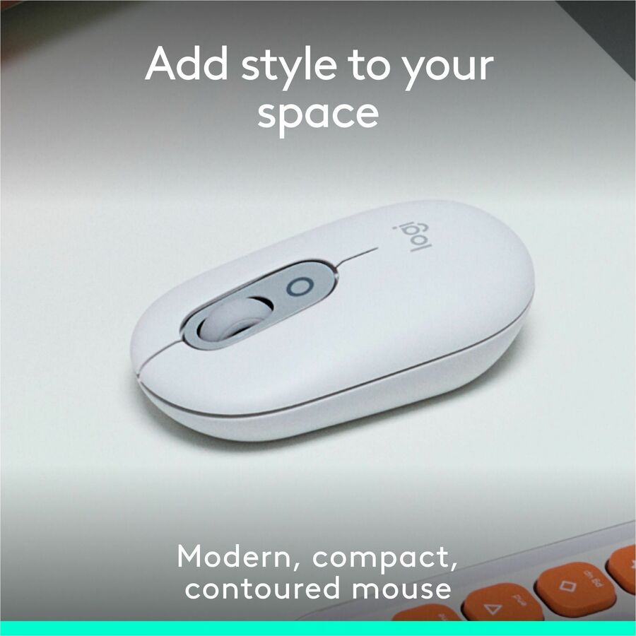 Alternate-Image1 Image for Logitech POP Mouse, Compact and Portable Wireless Bluetooth Mouse With Programmable Buttons and Quiet Clicks, Easy-Switch Between up to 3 Devices, Off-White
