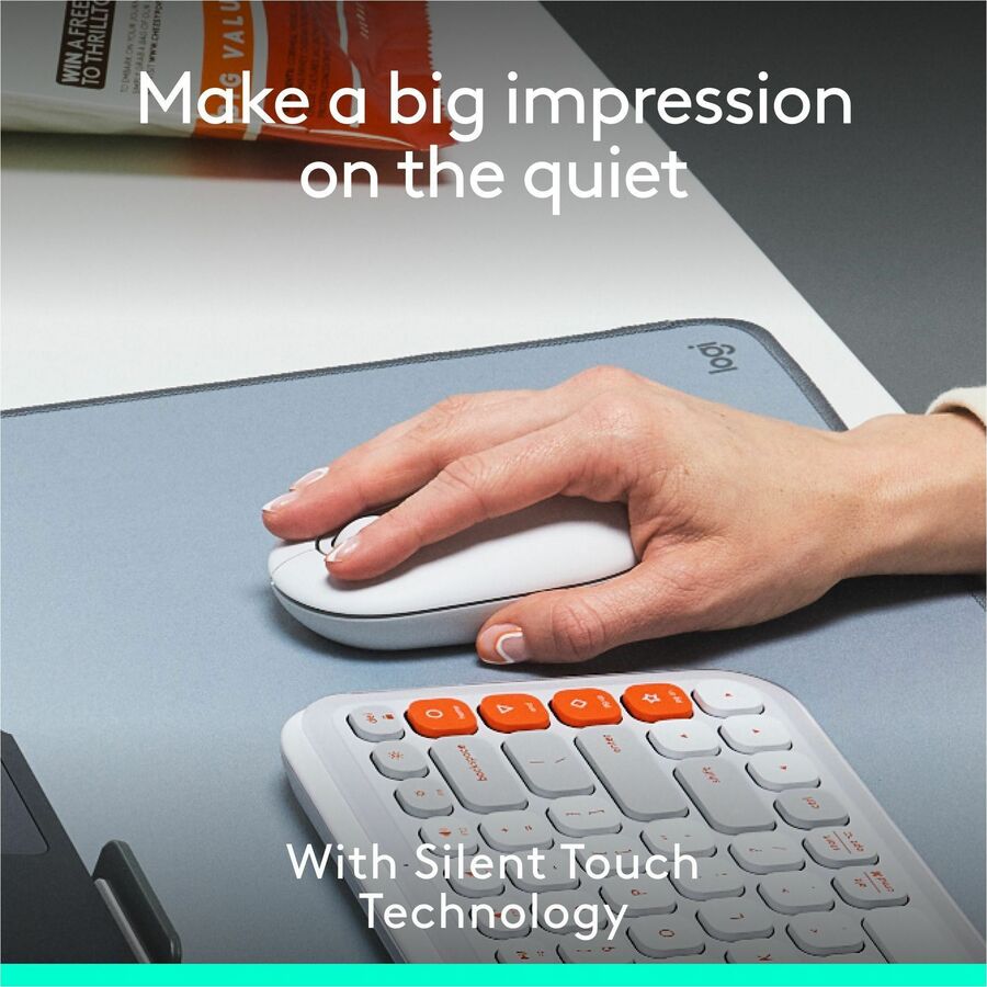 Alternate-Image4 Image for Logitech POP Mouse, Compact and Portable Wireless Bluetooth Mouse With Programmable Buttons and Quiet Clicks, Easy-Switch Between up to 3 Devices, Off-White