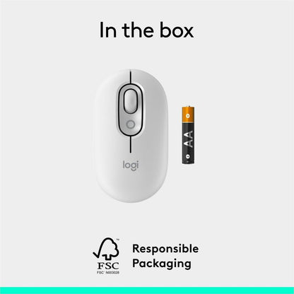 Alternate-Image9 Image for Logitech POP Mouse, Compact and Portable Wireless Bluetooth Mouse With Programmable Buttons and Quiet Clicks, Easy-Switch Between up to 3 Devices, Off-White