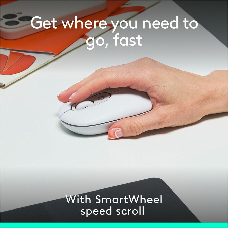 Alternate-Image2 Image for Logitech POP Mouse, Compact and Portable Wireless Bluetooth Mouse With Programmable Buttons and Quiet Clicks, Easy-Switch Between up to 3 Devices, Off-White