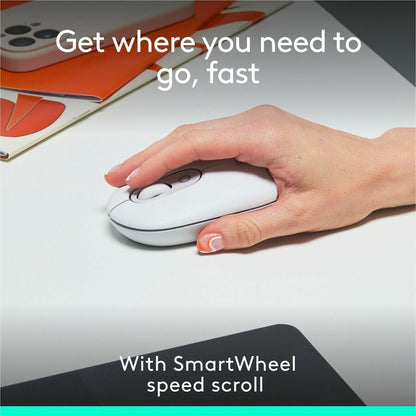Alternate-Image2 Image for Logitech POP Mouse, Compact and Portable Wireless Bluetooth Mouse With Programmable Buttons and Quiet Clicks, Easy-Switch Between up to 3 Devices, Off-White