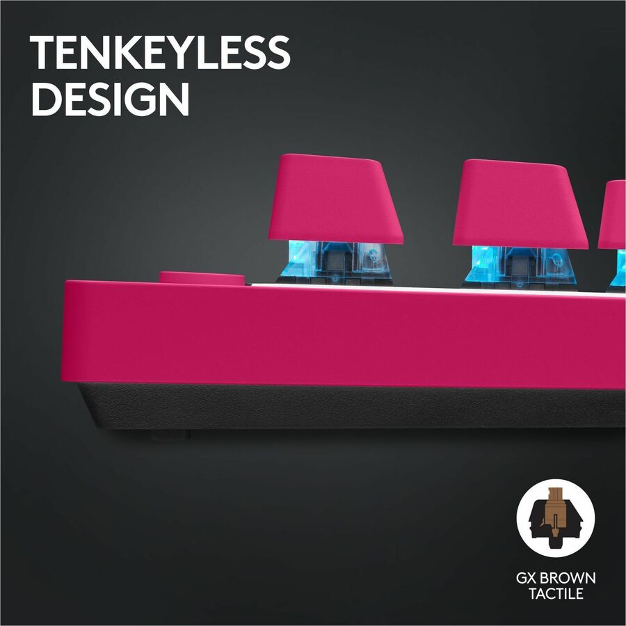 Alternate-Image3 Image for Logitech G PRO X TKL RAPID Tenkeyless Wired Gaming Keyboard With Magnetic Analog Switches, Rapid Trigger Mode, Adjustable Actuation, and Customizable RGB Lighting, Magenta