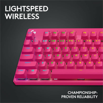 Alternate-Image2 Image for Logitech G PRO X TKL RAPID Tenkeyless Wired Gaming Keyboard With Magnetic Analog Switches, Rapid Trigger Mode, Adjustable Actuation, and Customizable RGB Lighting, Magenta