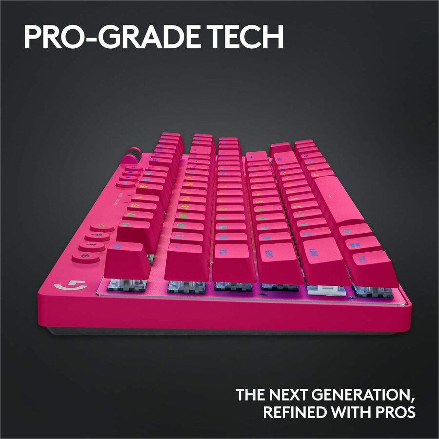 Alternate-Image7 Image for Logitech G PRO X TKL RAPID Tenkeyless Wired Gaming Keyboard With Magnetic Analog Switches, Rapid Trigger Mode, Adjustable Actuation, and Customizable RGB Lighting, Magenta