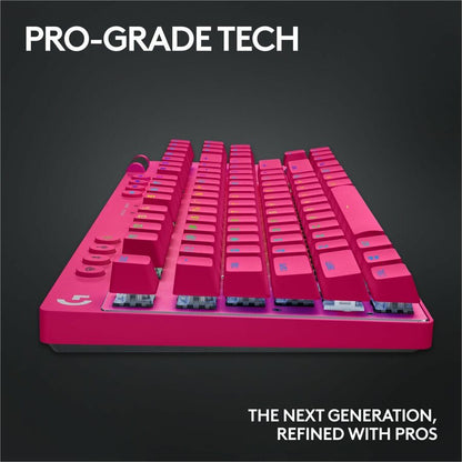 Alternate-Image7 Image for Logitech G PRO X TKL RAPID Tenkeyless Wired Gaming Keyboard With Magnetic Analog Switches, Rapid Trigger Mode, Adjustable Actuation, and Customizable RGB Lighting, Magenta
