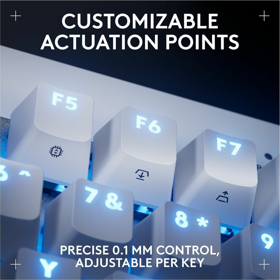 Alternate-Image3 Image for Logitech G PRO X TKL RAPID Tenkeyless Wired Gaming Keyboard With Magnetic Analog Switches, Rapid Trigger Mode, Adjustable Actuation, and Customizable RGB Lighting, Off-white