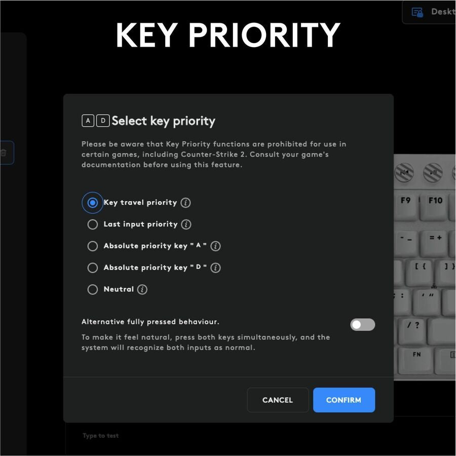 Alternate-Image8 Image for Logitech G PRO X TKL RAPID Tenkeyless Wired Gaming Keyboard With Magnetic Analog Switches, Rapid Trigger Mode, Adjustable Actuation, and Customizable RGB Lighting, Off-white