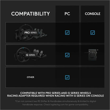 Alternate-Image6 Image for Logitech G RS Sim Racing Shifter and Handbrake With Easy Mode-Switching, Height-Adjustable Handle, and Table Clamp, for G and PRO Series Wheels, PS, Xbox, and PC Racing Units